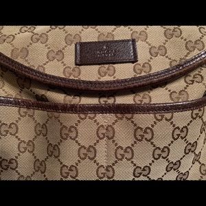 For add’l pics only Authentic GG Canvas diaper bag